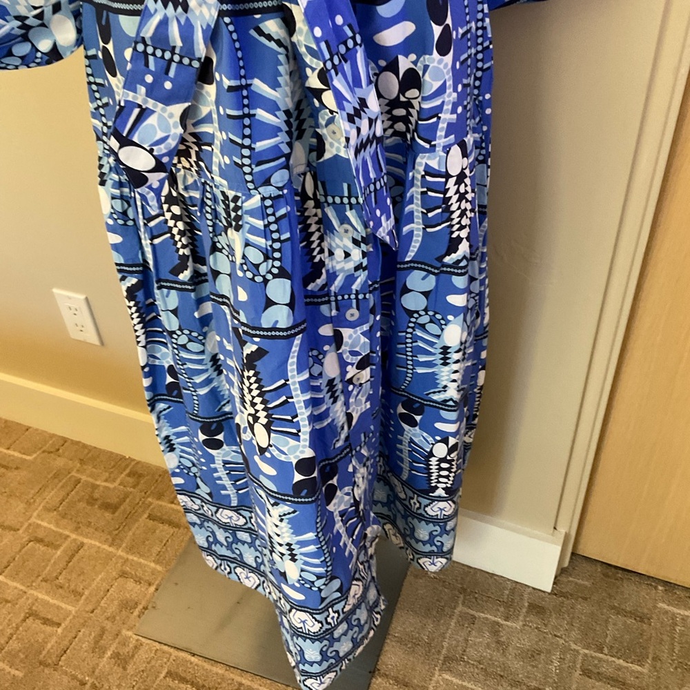 Jude Connally Blue Geometric Long Sleeve Dress - Picture 5 of 10